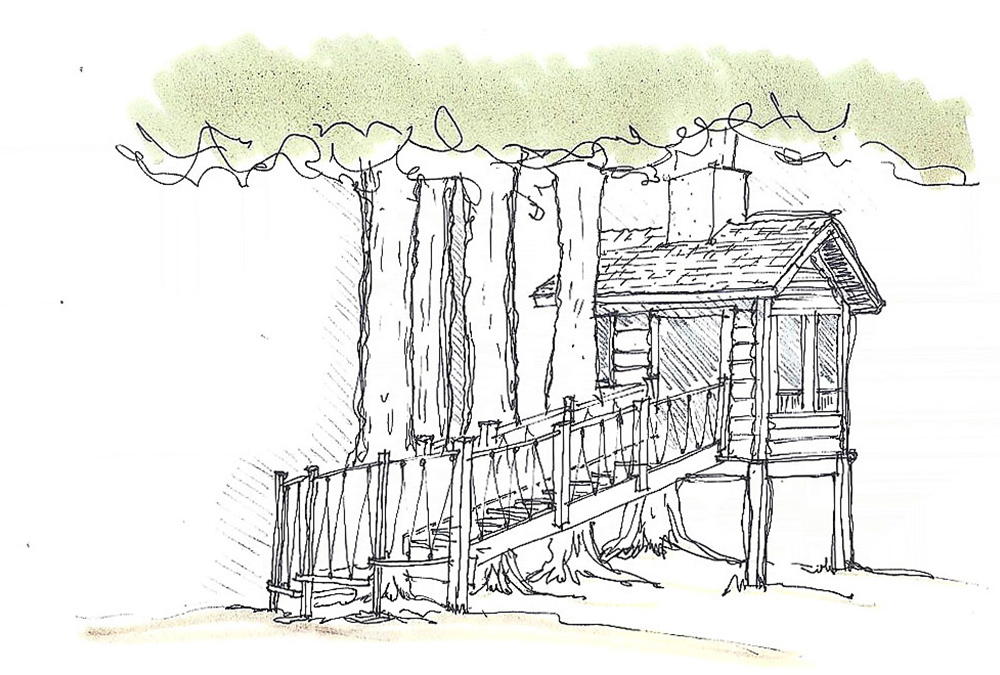 sketch of the treehouse